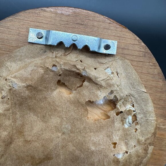 Vintage Wooden Key Holder Hooks Cross Stitch Retro Brown Wall Hanging Decor - Picture 6 of 9